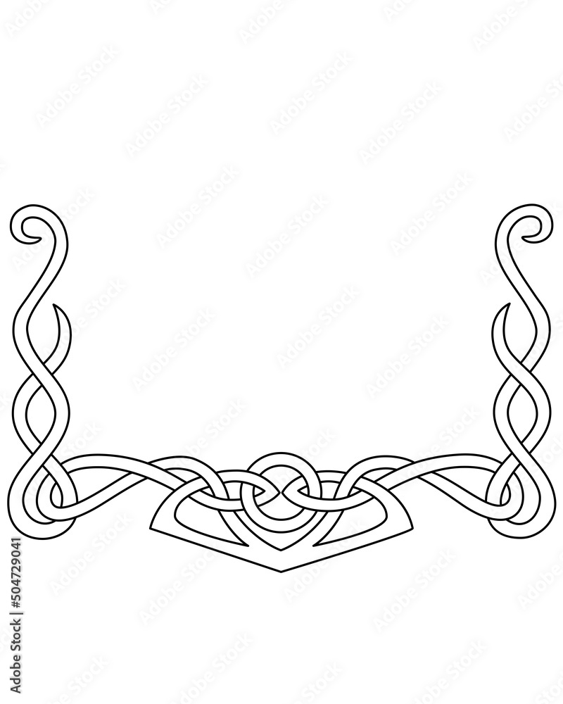 Border, divider or frame for text in Celtic style vector linear