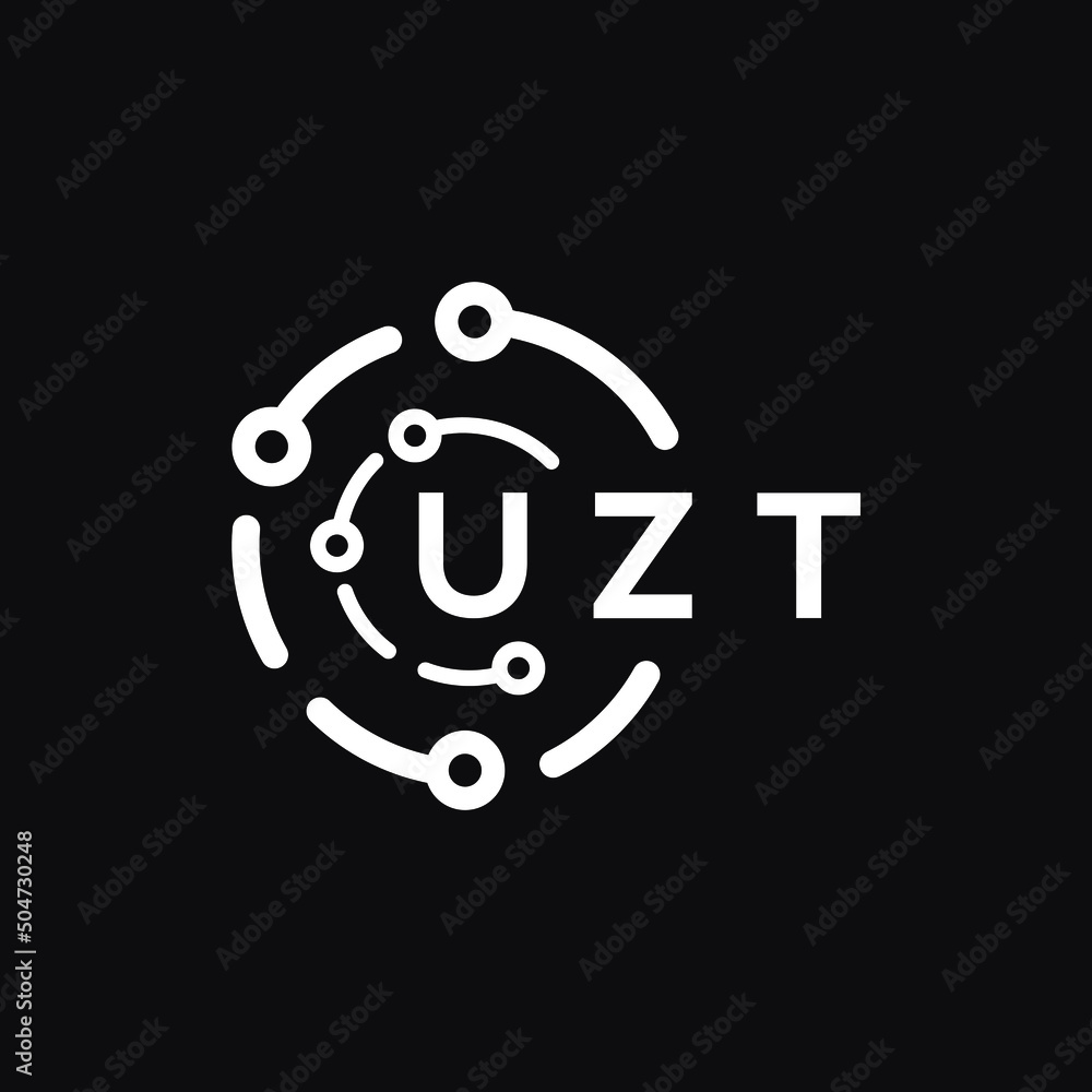 UZT technology letter logo design on black background. UZT creative initials technology letter logo concept. UZT technology letter design. UZT technology letter logo design on black background. UZT creative initials technology letter logo concept. UZT technology letter design.