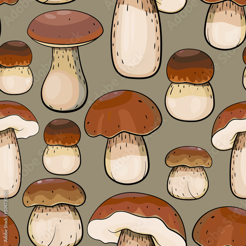 seamless pattern with ceps photo