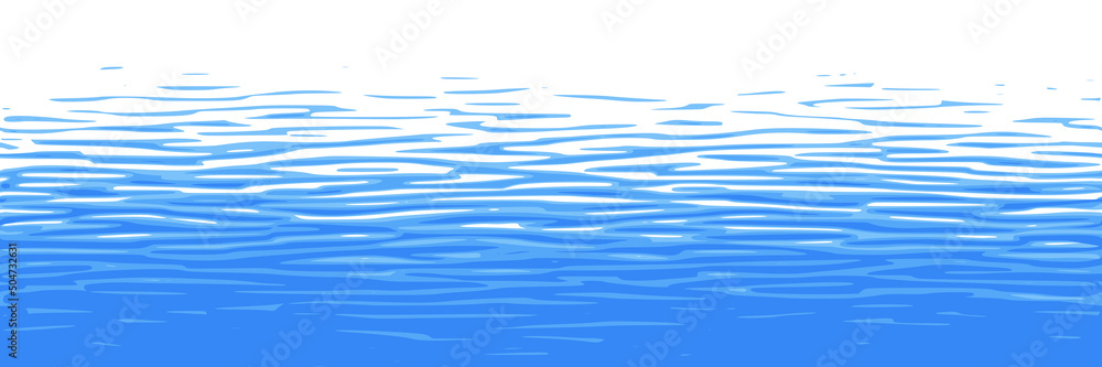 Ripples and water waves, sea surface. Vector natural background ...