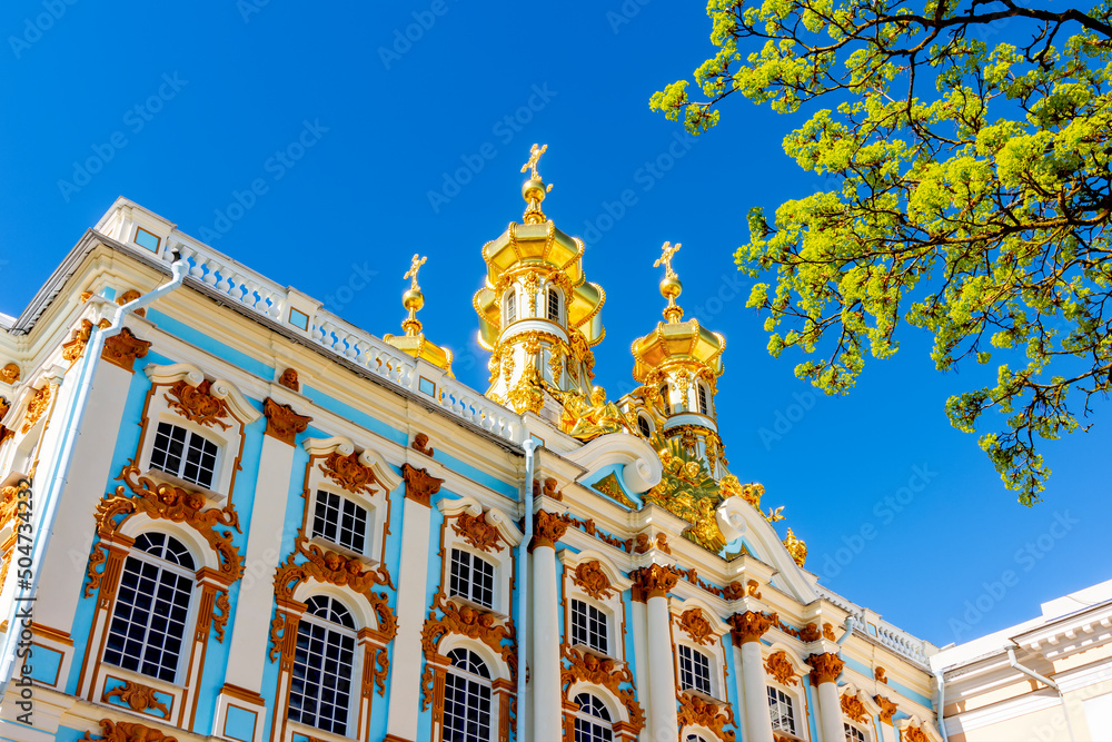 Resurrection church of Catherine palace in Tsarskoe Selo (Pushkin), Saint Petersburg, Russia