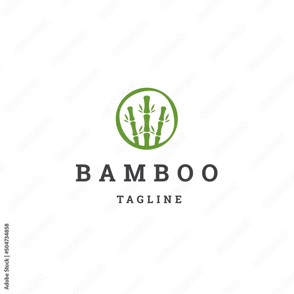 Bamboo logo icon design template flat vector Bamboo logo icon design template flat vector