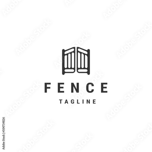 Fence logo icon design template flat vector