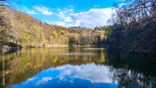 Perfecr Smaragdove lake in Poland photo