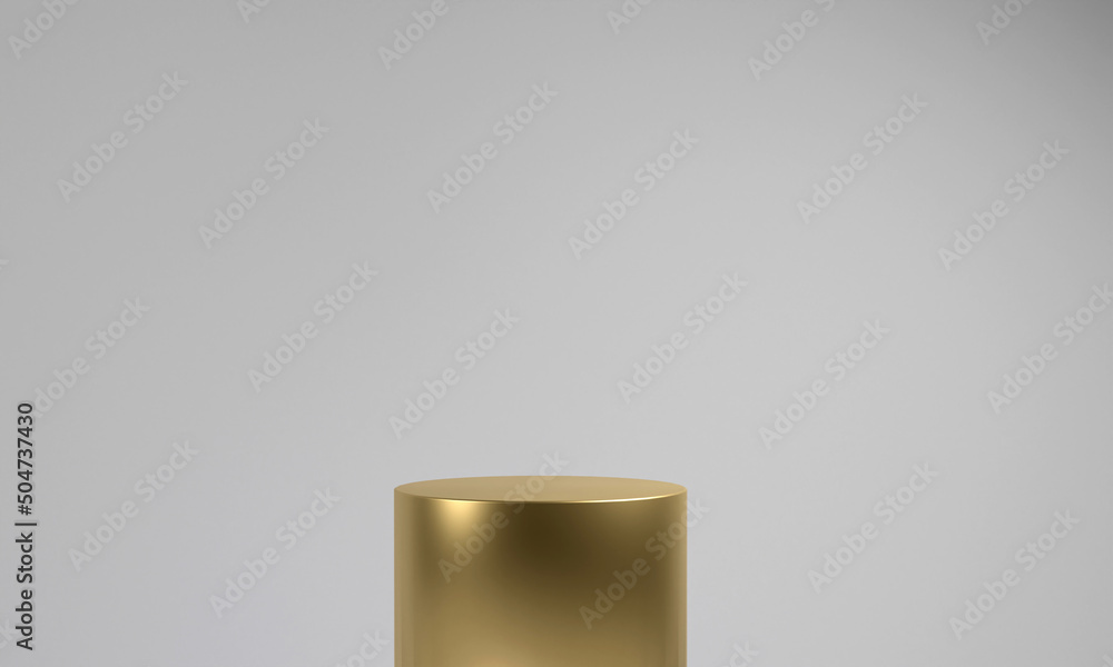 Luxury gold blank podium for product . Mock up winner podium cylinder block, 3d render illustration, pedestal isolated on white background, abstract minimal concept Luxury gold blank podium for product . Mock up winner podium cylinder block, 3d render illustration, pedestal isolated on white background, abstract minimal concept