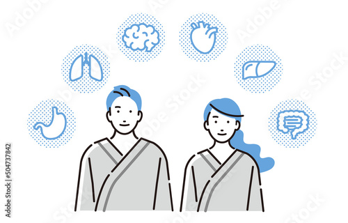 健康診断や人間ドックを受ける男女
