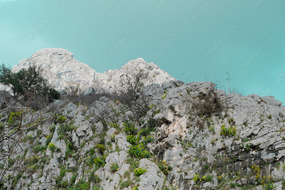 rocky mountains peak landscape with scenic sky. natural background, wild nature, environment rocky mountains peak landscape with scenic sky. natural background, wild nature, environment