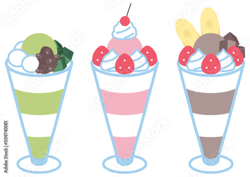 パフェのイラストセット