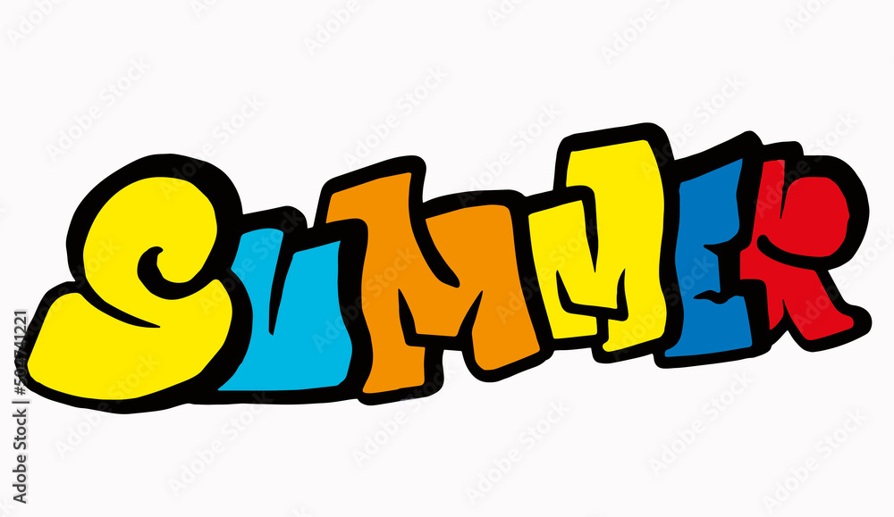 Summer illustration graffiti design Summer illustration graffiti design