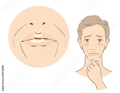 お肌のたるみに悩む爽やかな男性