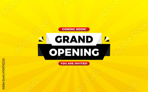 Grand opening sale poster, sale banner design template with 3d editable text effect