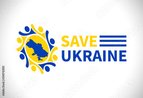 Save Ukraine text vector template creative design