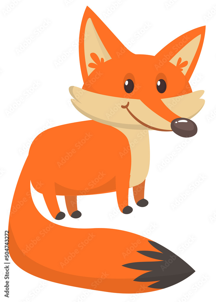 Cute cartoon fox character. Vector illustration isolated Cute cartoon fox character. Vector illustration isolated