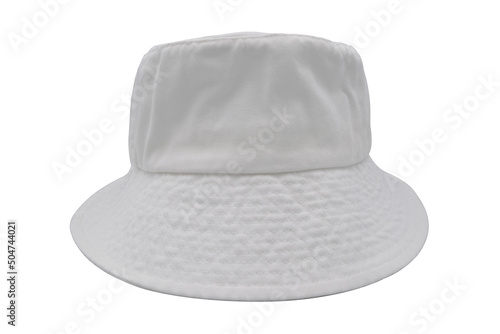 White bucket hat isolated on white background