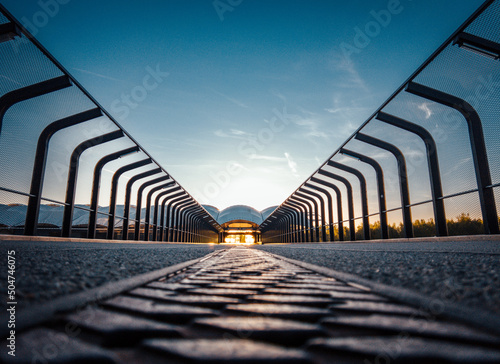 corridor in the city, Allianz arena (Bayern Munchen) subway station photo