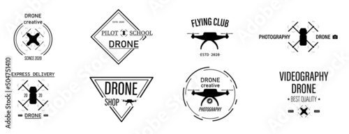 Drone icons set. Vector illustration