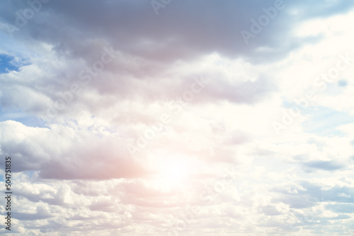 cloudy sky in sunlight,clouds background at sunset © yta