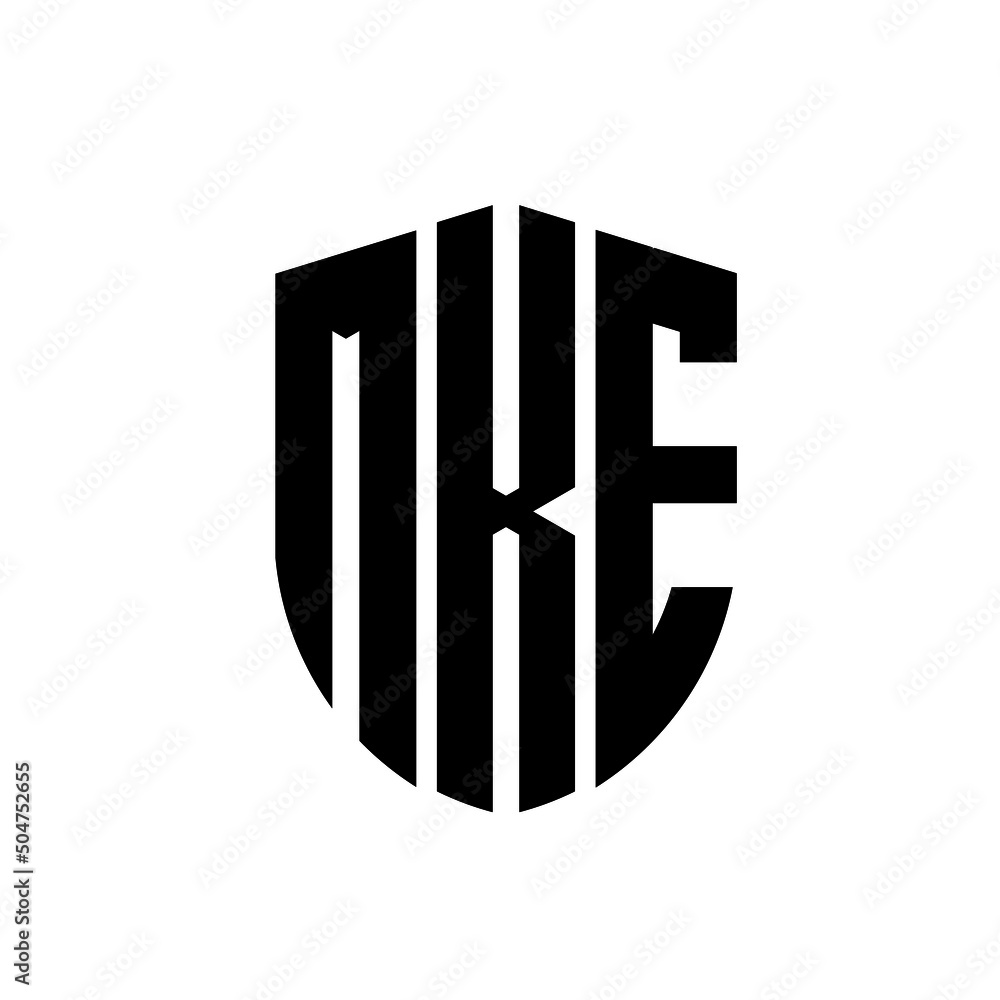 MKE letter logo design. MKE modern letter logo with black background