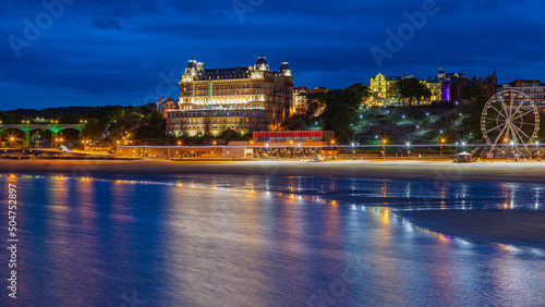 Scarborough South Bay at blue hour. photo
