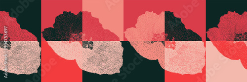 Modern Abstract Pattern Horizontal Background, Grunge Transition Texture, Geometric Shapes