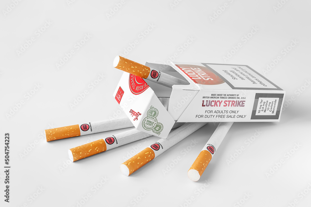 Lucky Strike pack of cigarettes. Lucky Strike cigarettes are