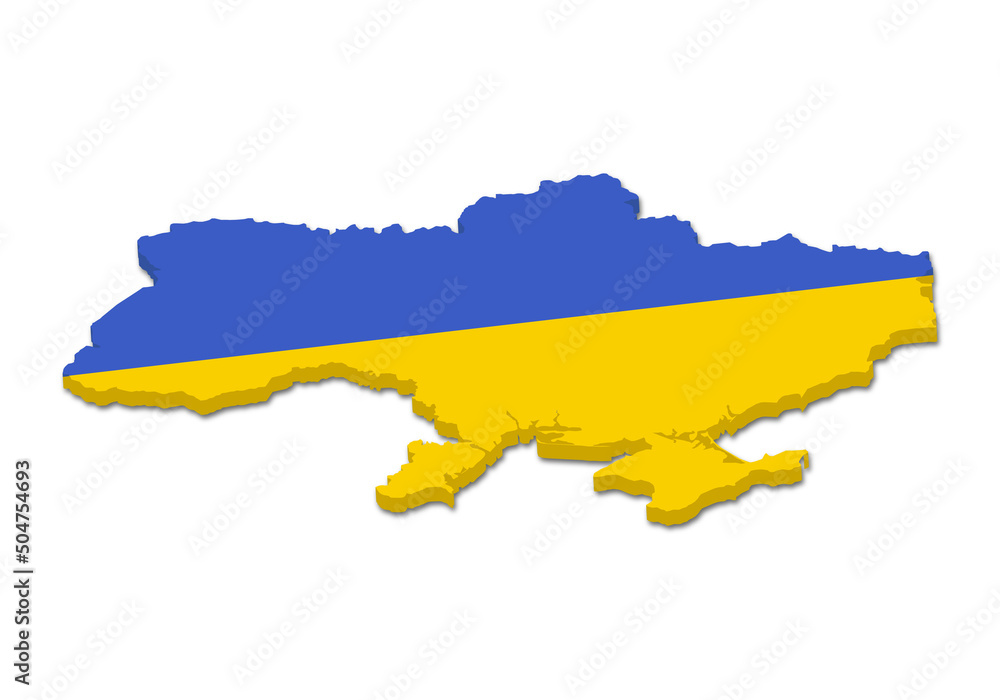 Obraz premium 3d map of ukraine, flag of ukraine, glory of ukraine