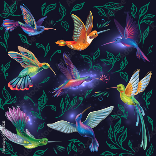 Set with Hummingbirds Magic Colibri