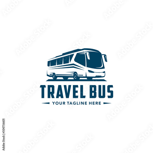 Travel Bus Logo Template with white Background. Suitable for your design need, logo, illustration, animation, etc. 