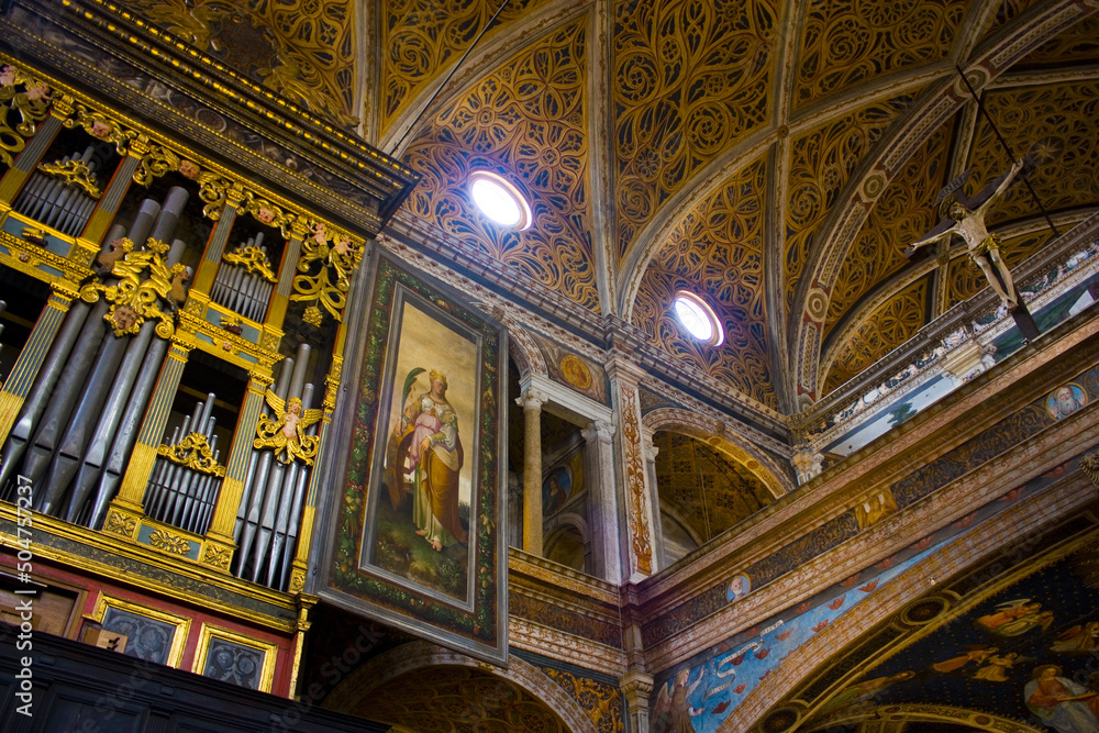 Interior of Church of Saint Maurice al Monastero Maggiore in Milan