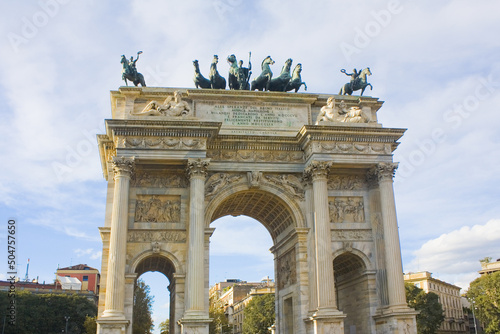 Arch of Peace (Arco della Pace) in Sempione Park in Milan 