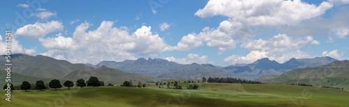 Green pastures at the foothills of the Drakensberg