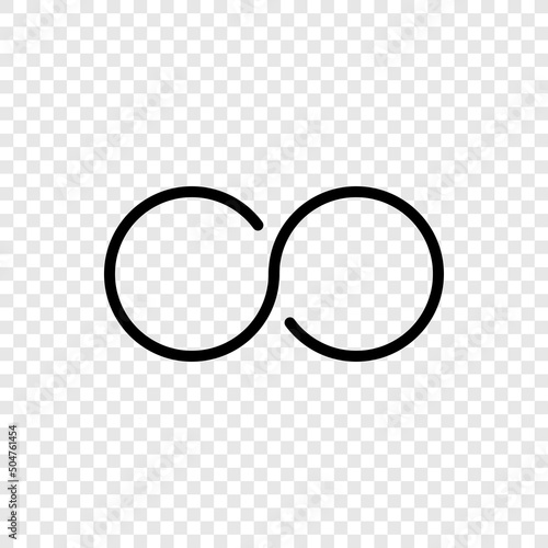 Infinity simple icon vector. Flat design. Transparent grid.ai