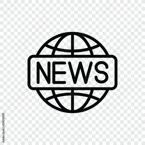 News world simple icon vector. Flat design. Transparent grid.ai