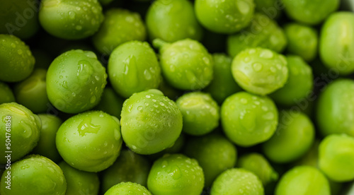 close-up view of fresh peas photo