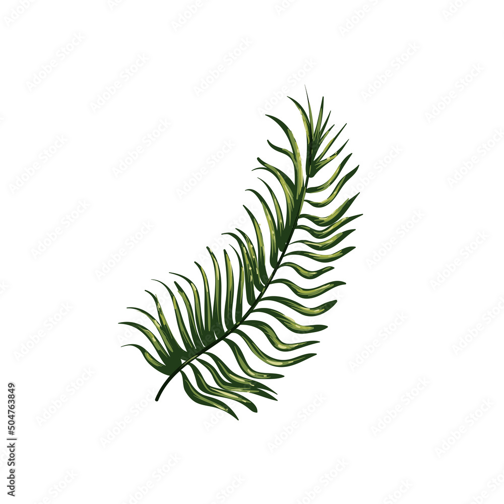 Naklejka premium flat realistic branch leaves design