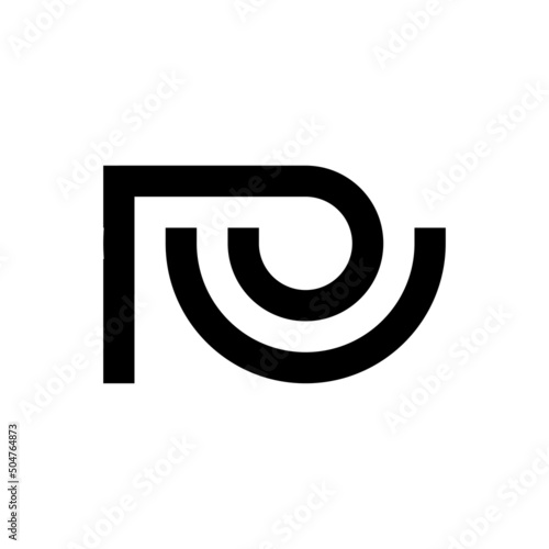 Creative letter PU logo design