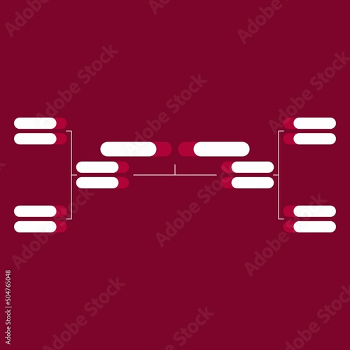 Football playoff match schedule template. Tournament bracket. Football results table, participating to the final championship knockout.