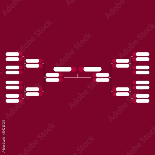 Football playoff match schedule template. Tournament bracket. Football results table, participating to the final championship knockout.