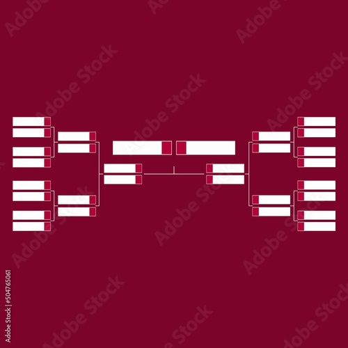 Football playoff match schedule template. Tournament bracket. Football results table, participating to the final championship knockout.