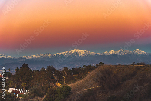 sunset in the mountains