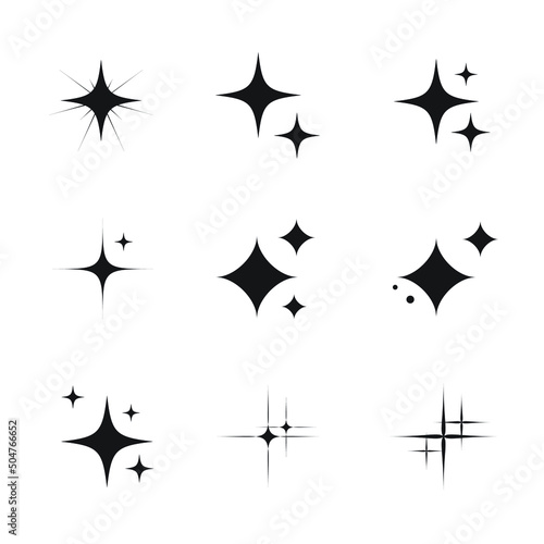 Wallpaper Mural Sparkling stars shape vector symbols isolated flat style. vector illustration on white background. Torontodigital.ca