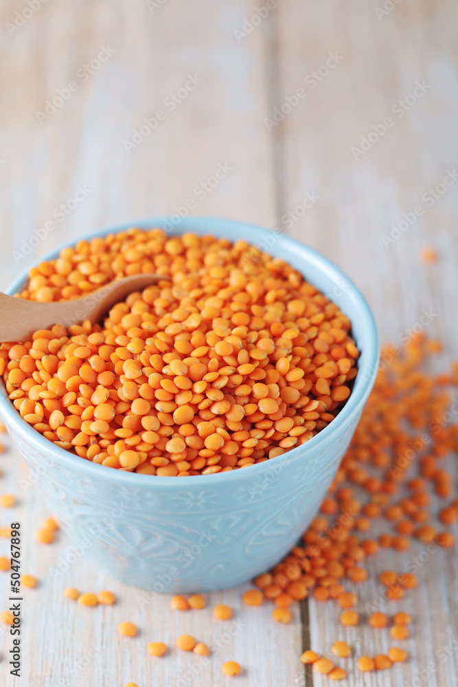 Red dry lentils ready for cooking Red dry lentils ready for cooking