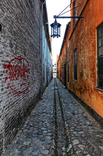 narrow street in the town