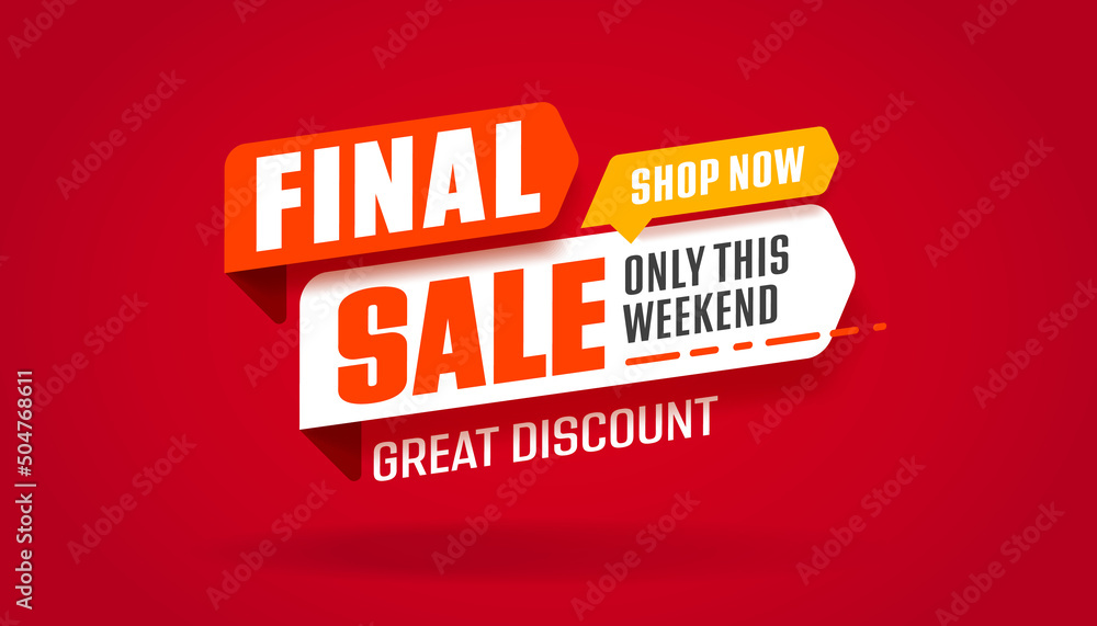 Sale sticker with promo offer.