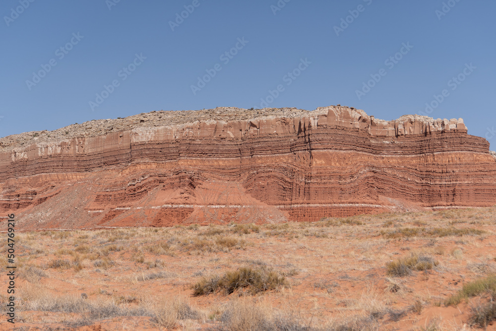 Rock formation in Arizona with different colors on the stone