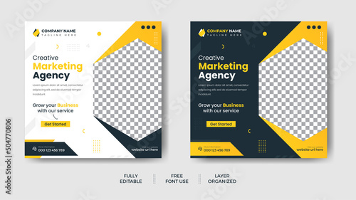 Digital marketing Social media post template. Corporate Business Social media post. Instagram feed post, social media poster. corporate business marketing banner ads for social media post