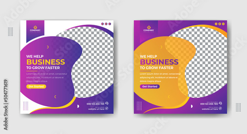 Digital marketing Social media post template. Corporate Business Social media post. Instagram feed post, social media poster. corporate business marketing banner ads for social media post