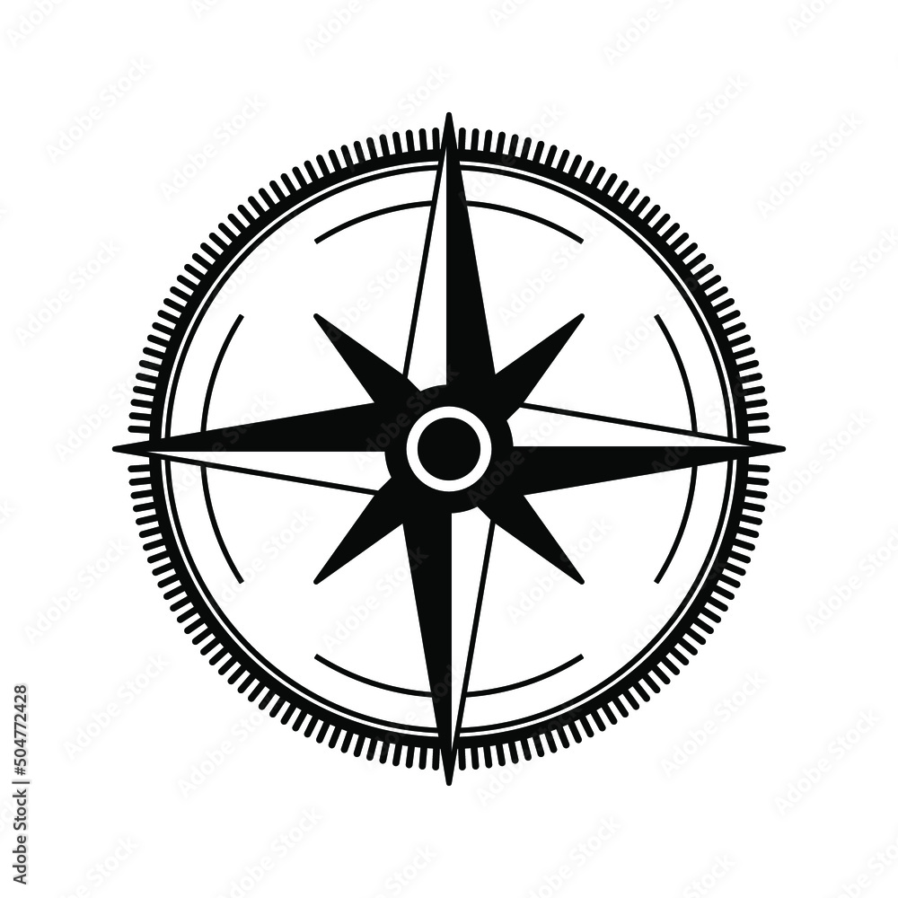 compass icon, North, South, East and West indicated. vector illustration compass icon, North, South, East and West indicated. vector illustration