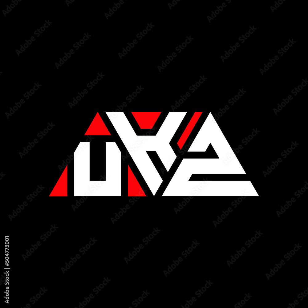 UKZ triangle letter logo design with triangle shape. UKZ triangle logo design monogram. UKZ triangle vector logo template with red color. UKZ triangular logo Simple, Elegant, and Luxurious Logo...