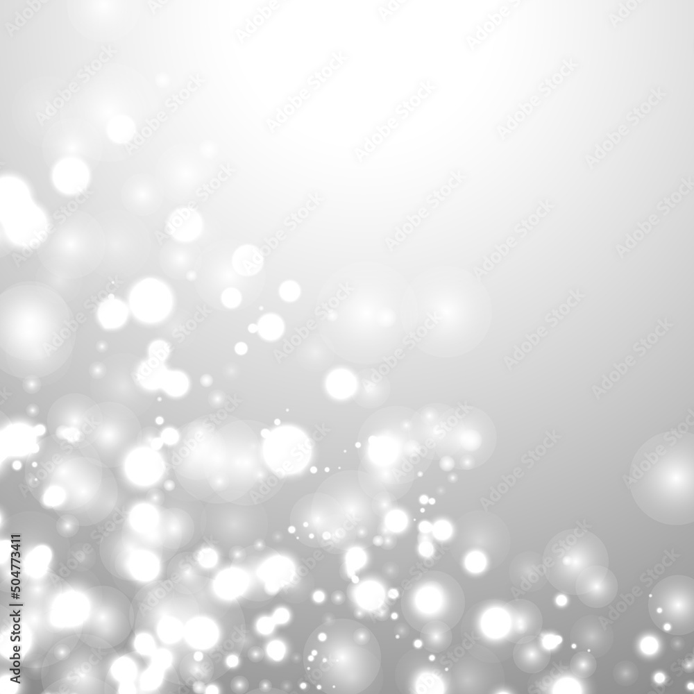 silver background bokeh bling snow flake confetti